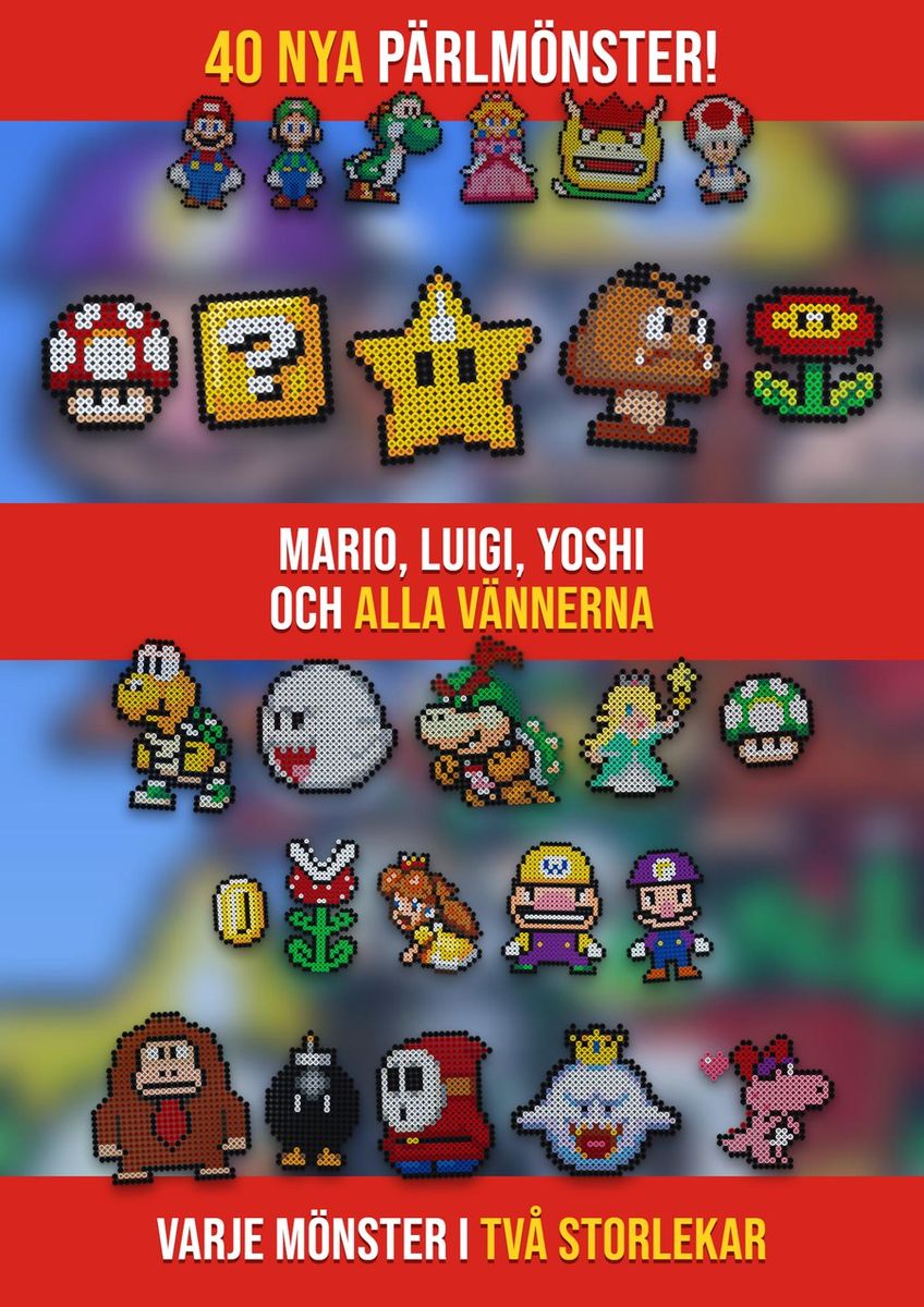 Super Mario pärlplattemönster – Bas