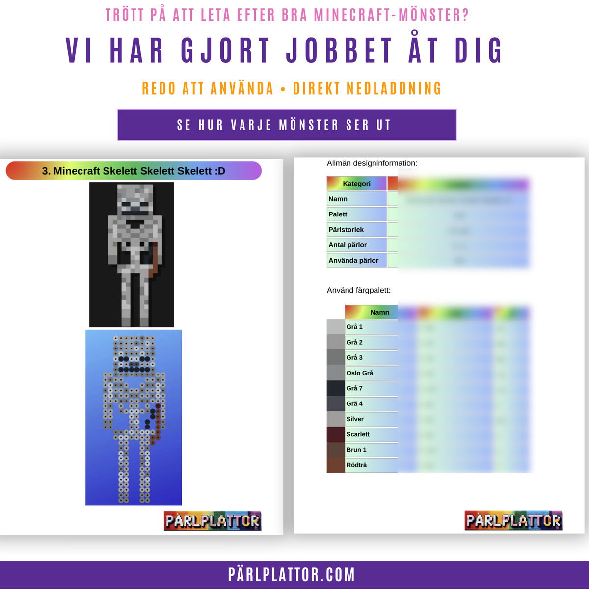 170+ Minecraft Pärlplattemönster - Bild 2