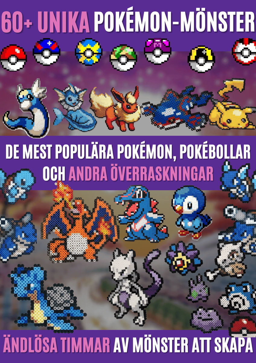 60+ Pokémon-Pärlplattemönster