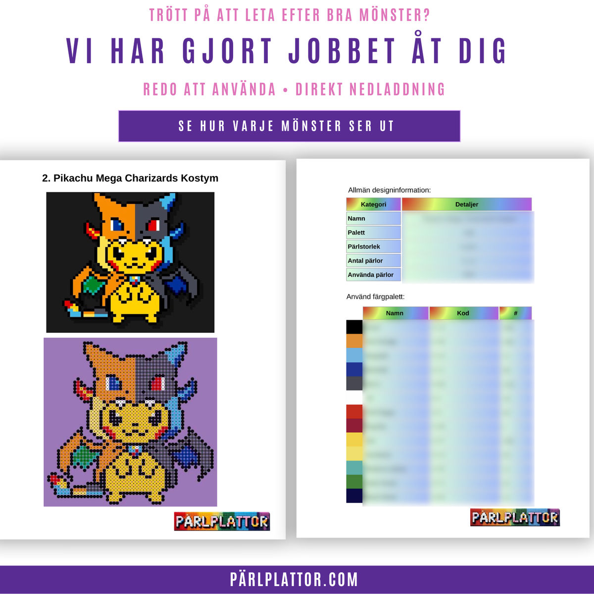 60+ Pokémon-Pärlplattemönster - Bild 2
